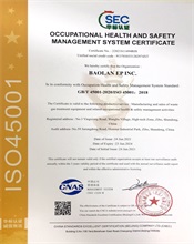 ISO 450001 OHSM Certificate en